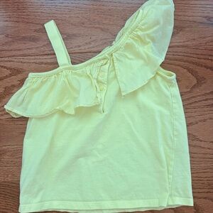 Janie and Jack Yellow One-Shoulder Ruffle Camisole 7